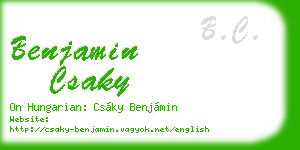 benjamin csaky business card