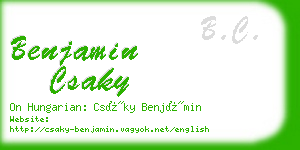 benjamin csaky business card